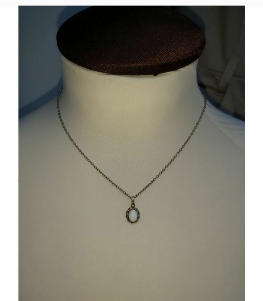 RAINBOW MOON STONE PENDANT & Golden Toned  Pendant